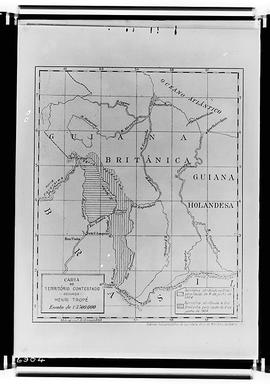 Reprodução de mapa da Guiana Britânica e Guiana Holandesa