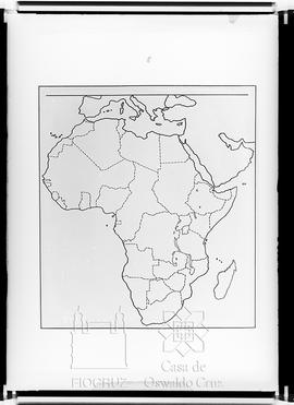 Mapa com divisão por países do continente africano