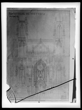 Perspectiva da fachada da Catedral de Vitória