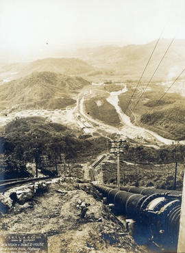 Construção da Usina Hidrelétrica de Cubatão. Cubatão-SP