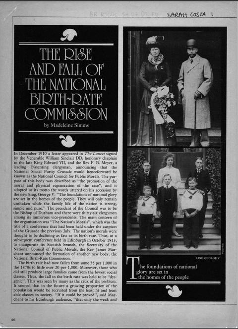 The rise and fall of the national birth - rate commission