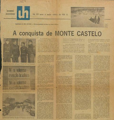 Recorte de jornal - A conquista de Monte Castelo
