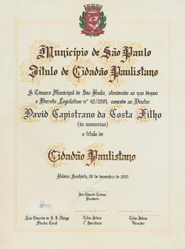 Diploma de Cidadão Paulistano