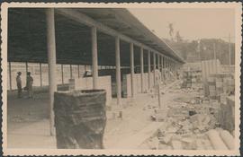 Construção das paredes de um dos pavilhões do Sanatório de São Sebastião