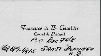 Cartão de Francisco de B. Geraldes